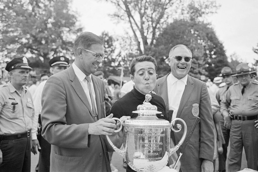 Gary Player clowns as he