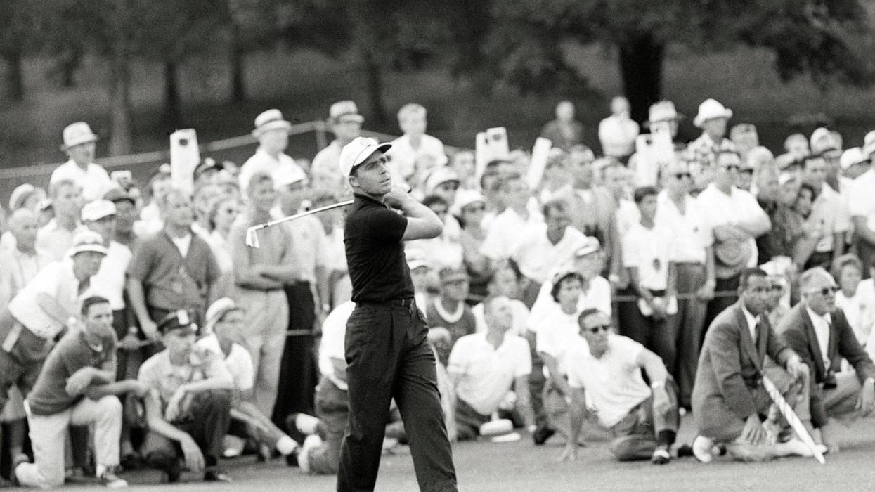 Gary Player in action at Aronimink Golf Club in Newtown Square, Pa. on July 20, 1962.