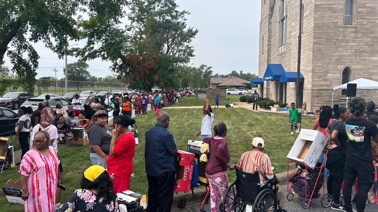 Gary residents line up for food and supplies