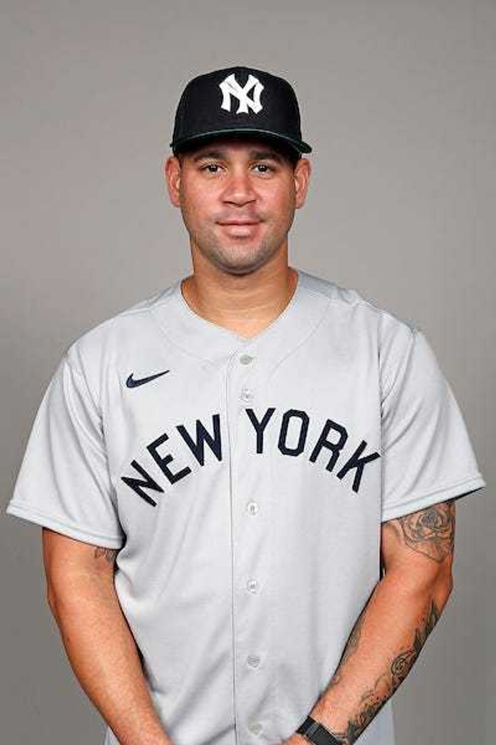 Gary Sanchez in a Field of Dreams uniform