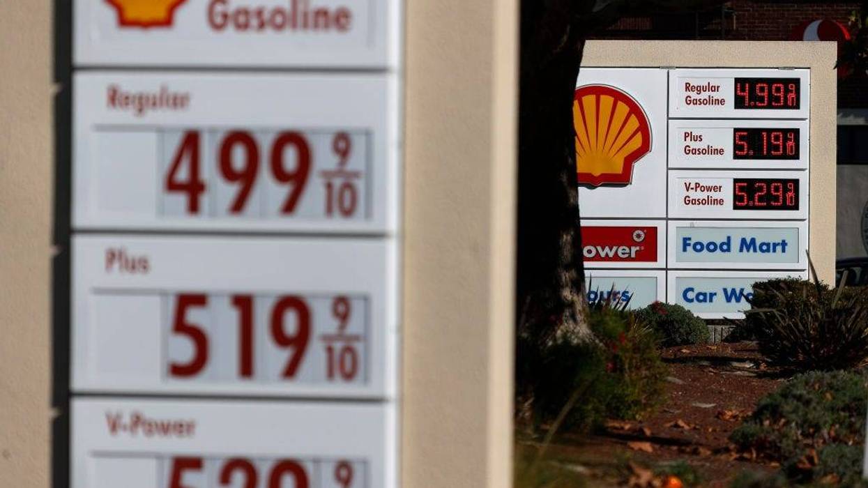 Gas prices over $5.00 per gallon are displayed at a Shell station on November 17, 2021 in Hercules, California. U.S.