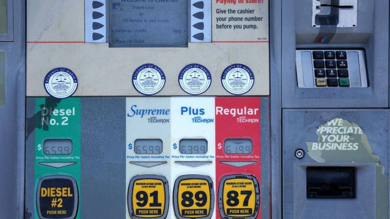 Gas prices over $6.00 a gallon are displayed at a Chevron gas station on September 27, 2022 in San Rafael, California. Gas prices in the San Francisco Bay Area have surged over 40 cents in the past week to an average of $6.05 in San Francisco. The national average for a gallon of regular gasoline is $3.70. (Photo by Justin Sullivan/Getty Images)