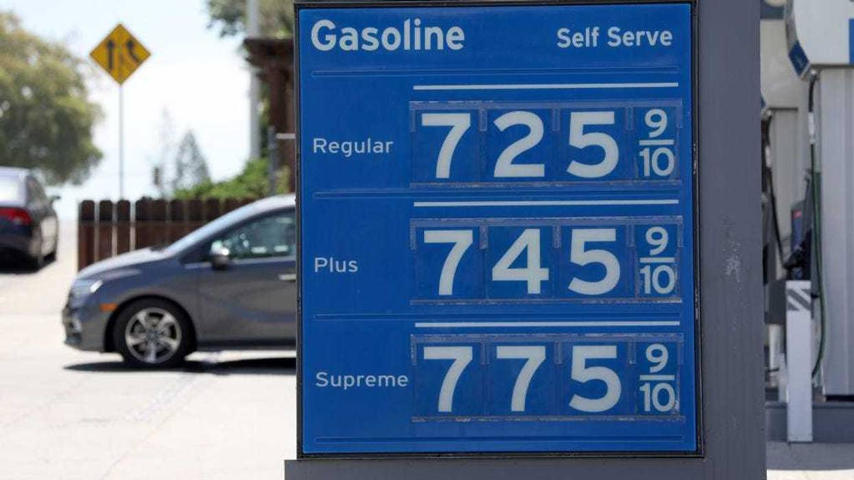 Gas prices over $7.00 a gallon are displayed at a Chevron gas station on May 25, 2022 in Menlo Park, California.