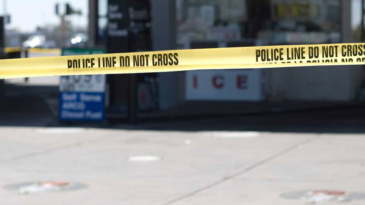 gas station police line