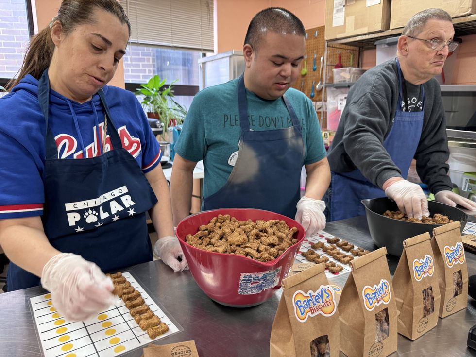 Gateway to Learning making dog biscuits