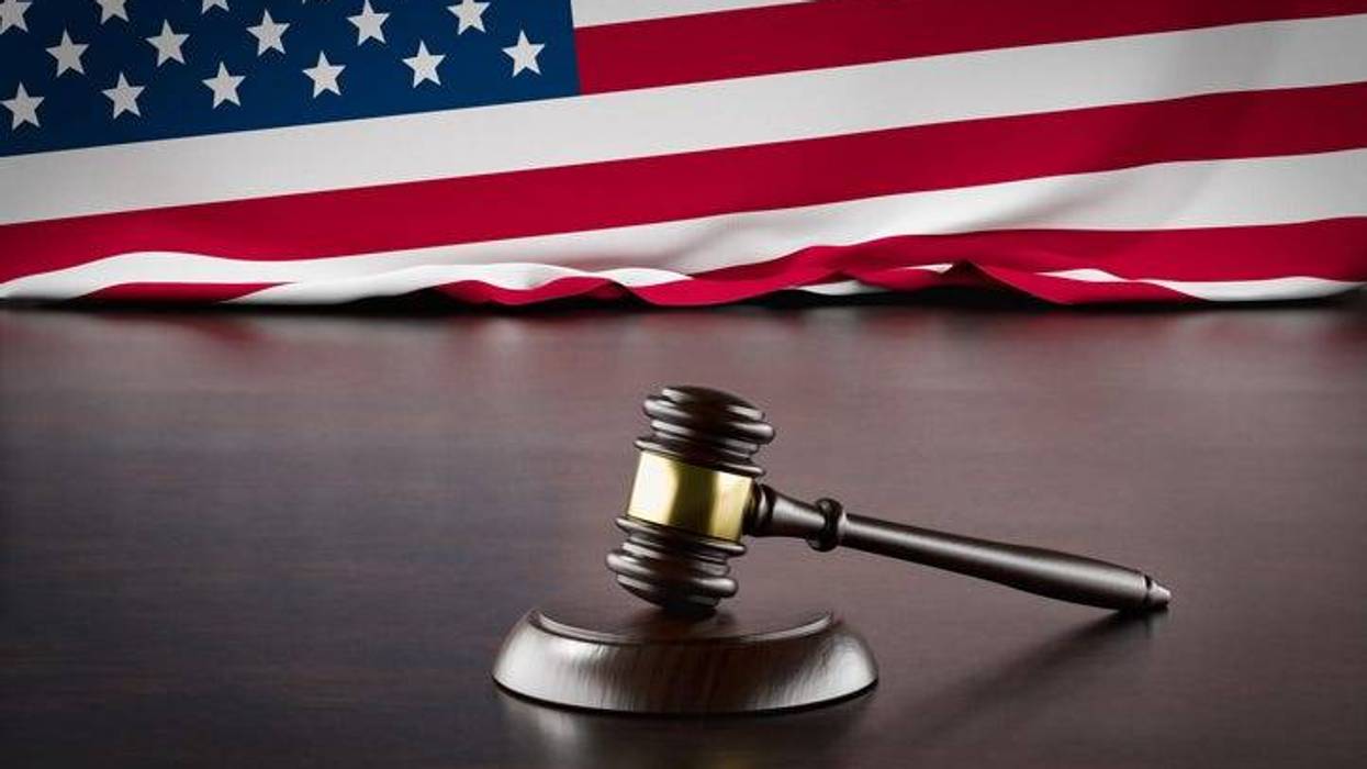 gavel, american flag