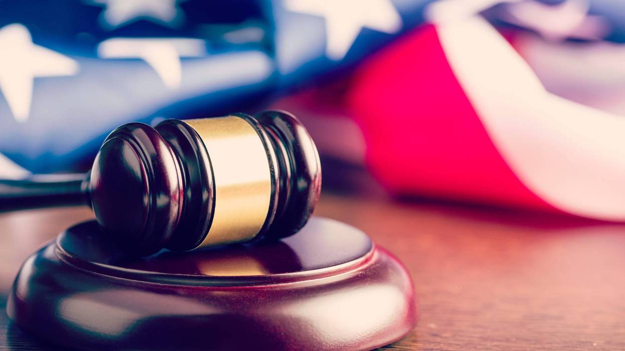 Gavel and American flag