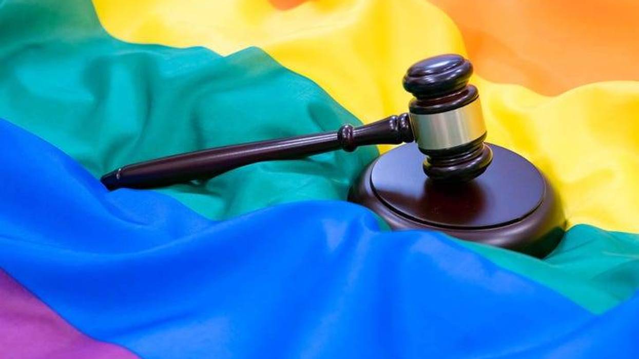Gavel and LGBTQ pride flag