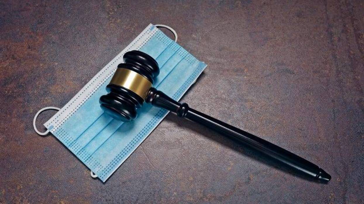Gavel and mask