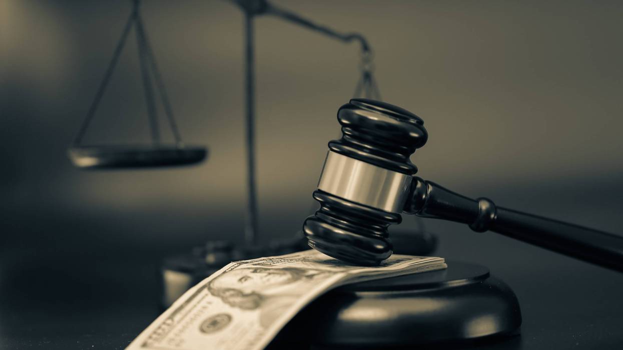 gavel and money
