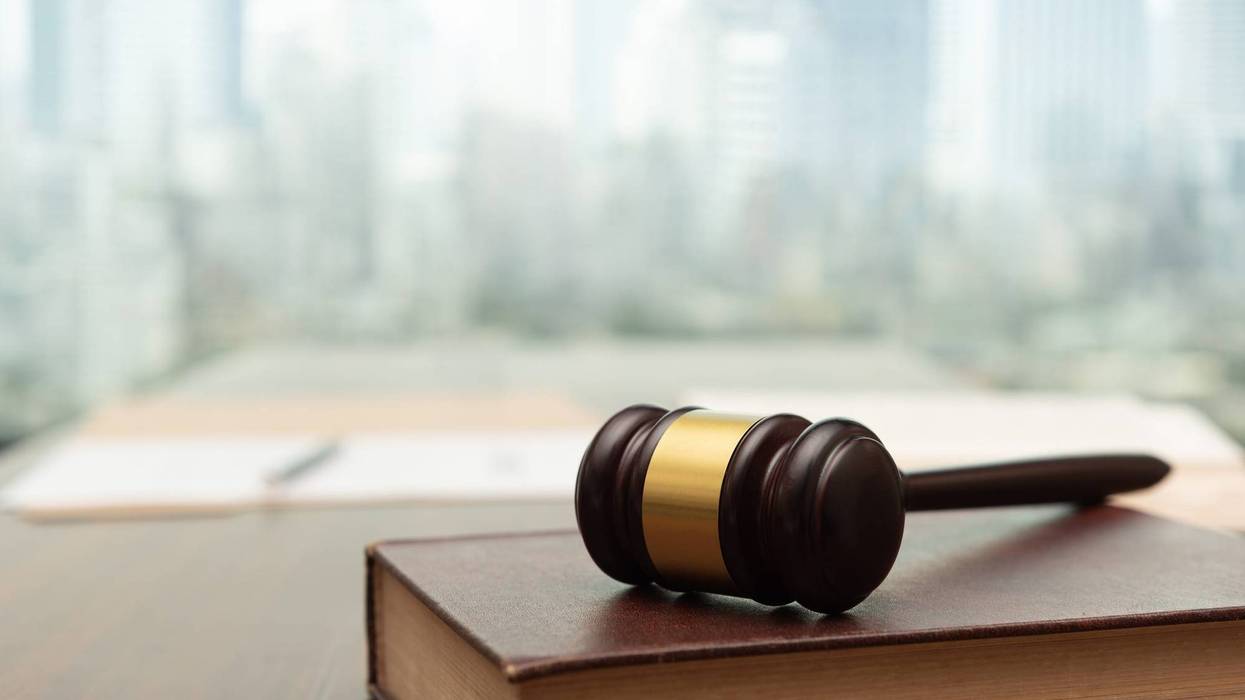 Gavel on law books.