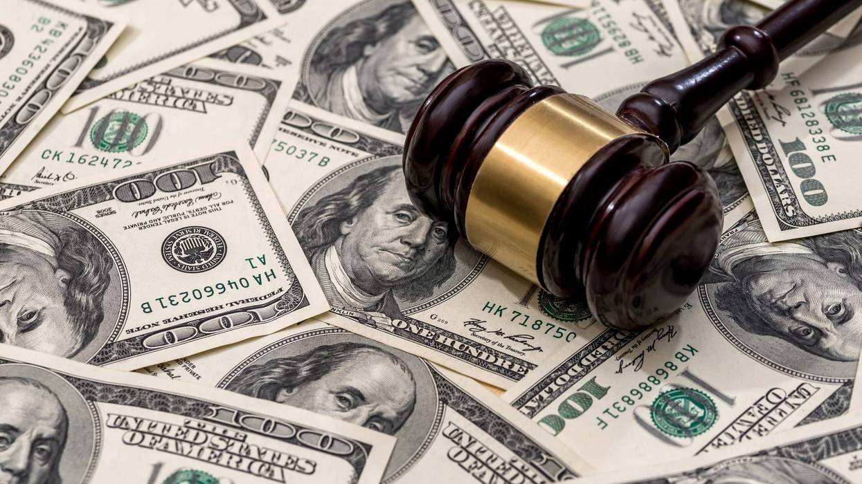 gavel on money