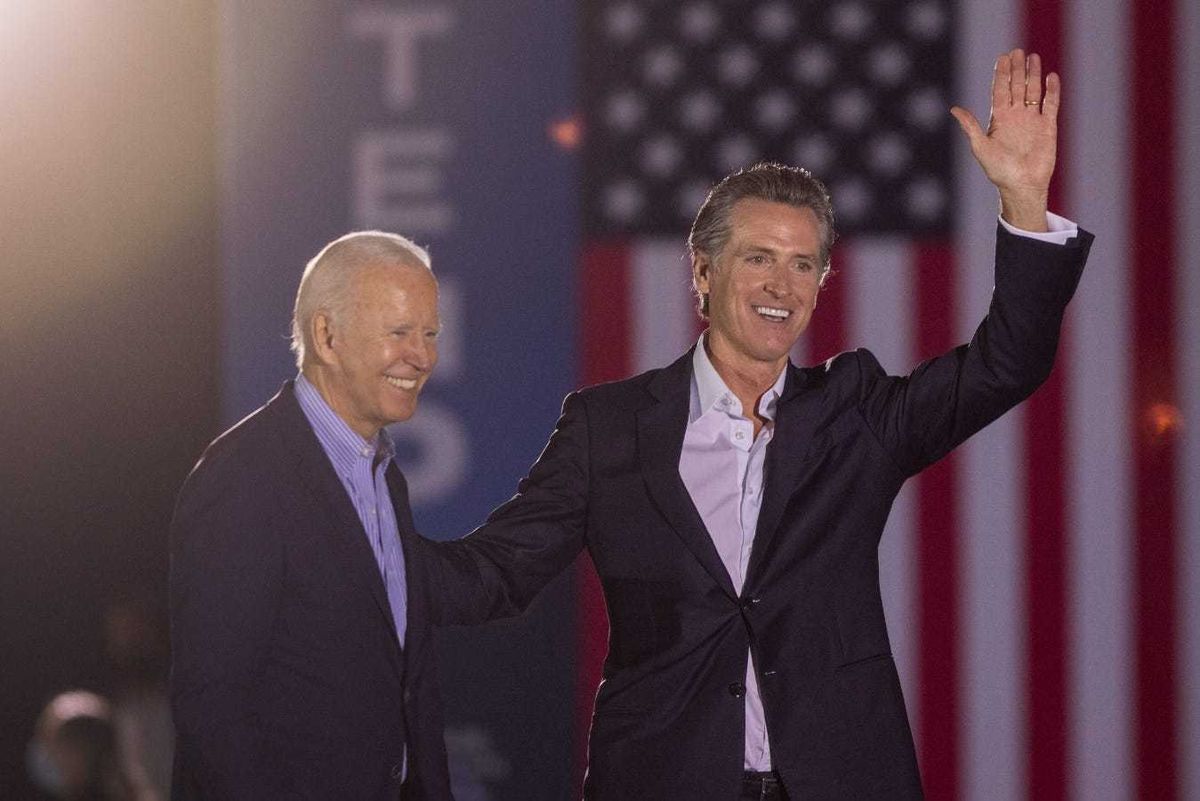 Gavin Newsom and President Joe Biden