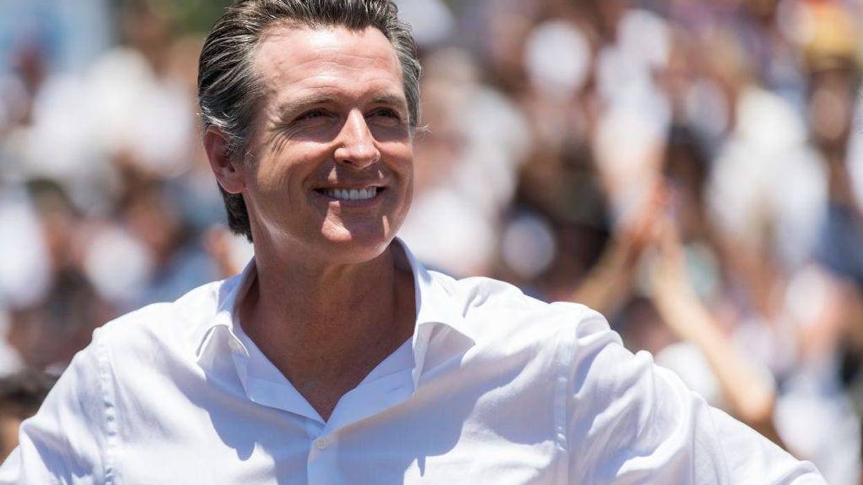 Gavin Newsom attends 'Families Belong Together - Freedom for Immigrants March Los Angeles' at Los Angeles City Hall on June 30, 2018 in Los Angeles, California.