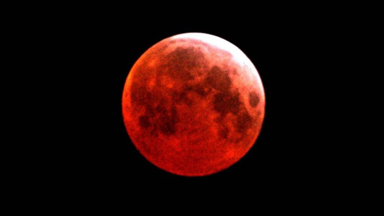 GAZA CITY, GAZA STRIP - MARCH 03: The earth's shadow passes over the moon for the first total lunar eclipse in three years March 3, 2007 over Gaza City, Gaza Strip. The next full lunar eclipse will occur on August 28, 2007. (Photo by Abid Katib/Getty Images)