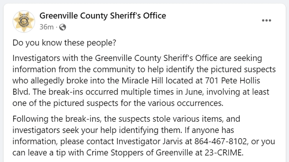 GCSO Facebook Page