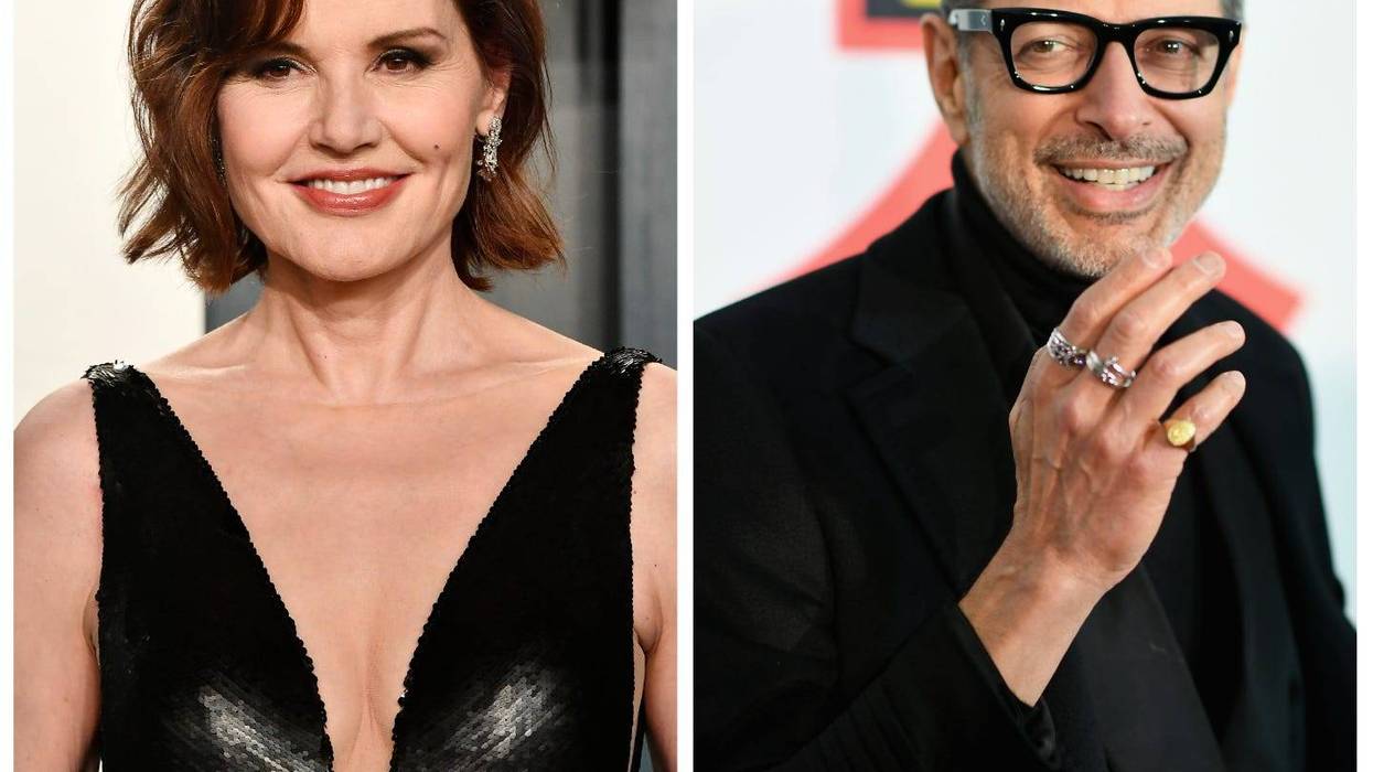 Geena Davis and Jeff Goldblum