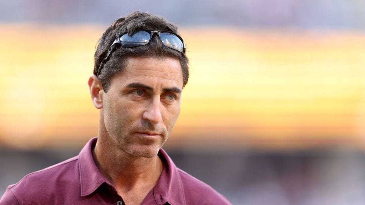 General Manager A.J. Preller of the San Diego Padres looks on prior to a game against the Los Angeles Angels at PETCO Park