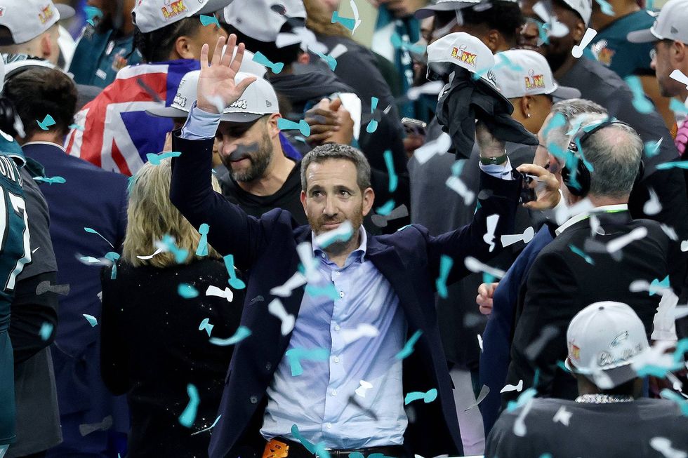 General manager Howie Roseman of the Philadelphia Eagles celebrates after beating the Kansas City Chiefs 40-22 to win Super Bowl LIX at Caesars Superdome on Feb. 9, 2025, in New Orleans, Louisiana.