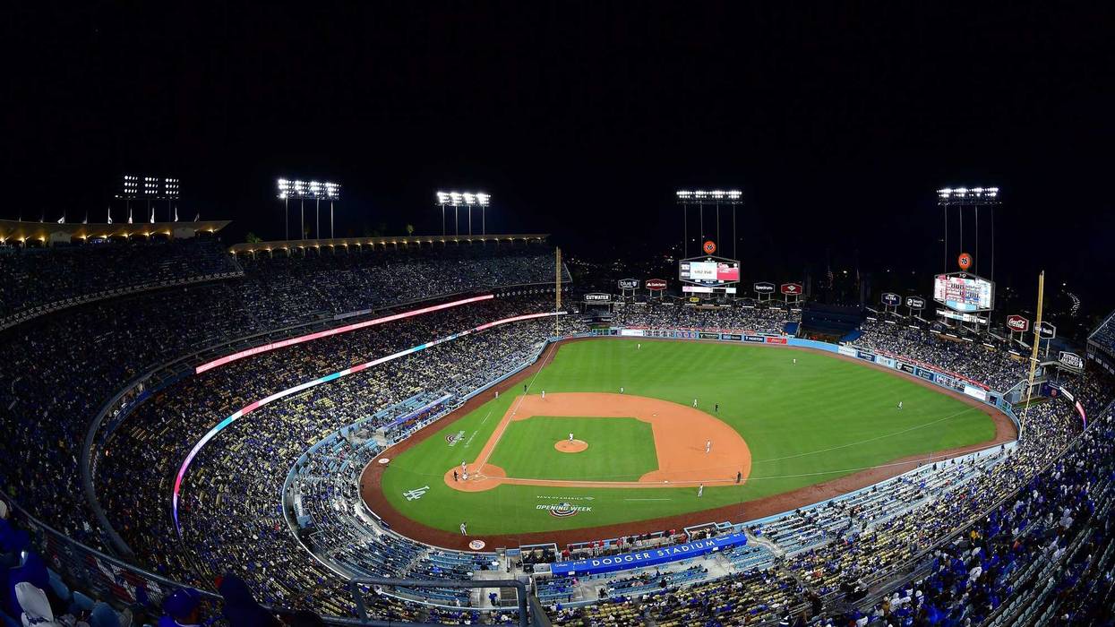 General view as the Los Angeles Dodgers play against the Arizona Diamondbacks