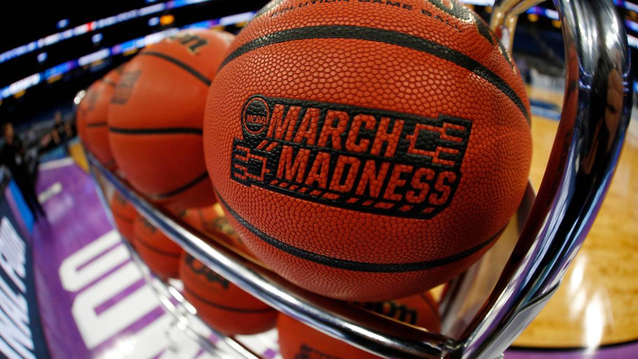 General view of a March Madness basketball