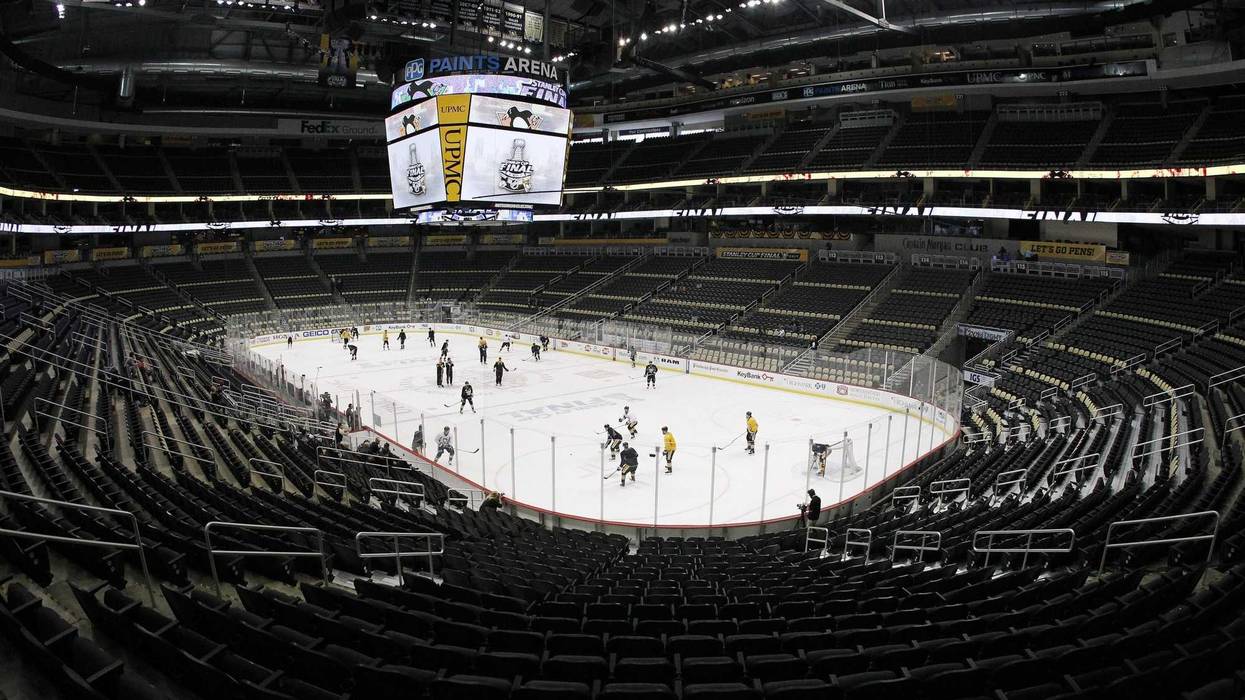 General view of Pittsburgh Penguins practice