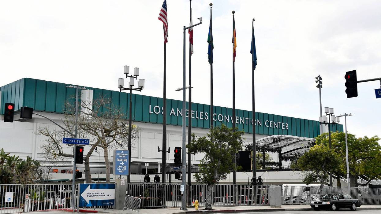 General views outside of the Los Angeles Convention Center during the 63rd Annual GRAMMY Awards on March 14, 2021 in Los Angeles, California.
