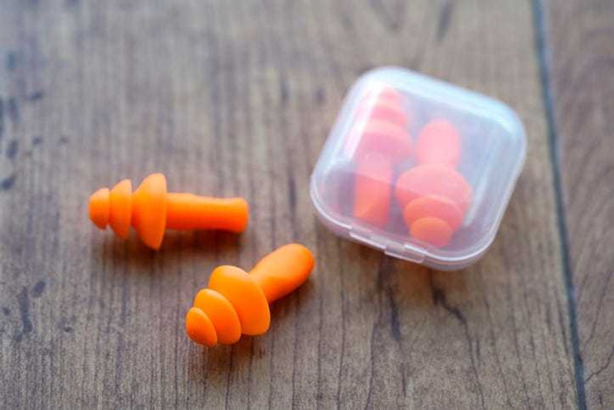 Generic orange earplugs.