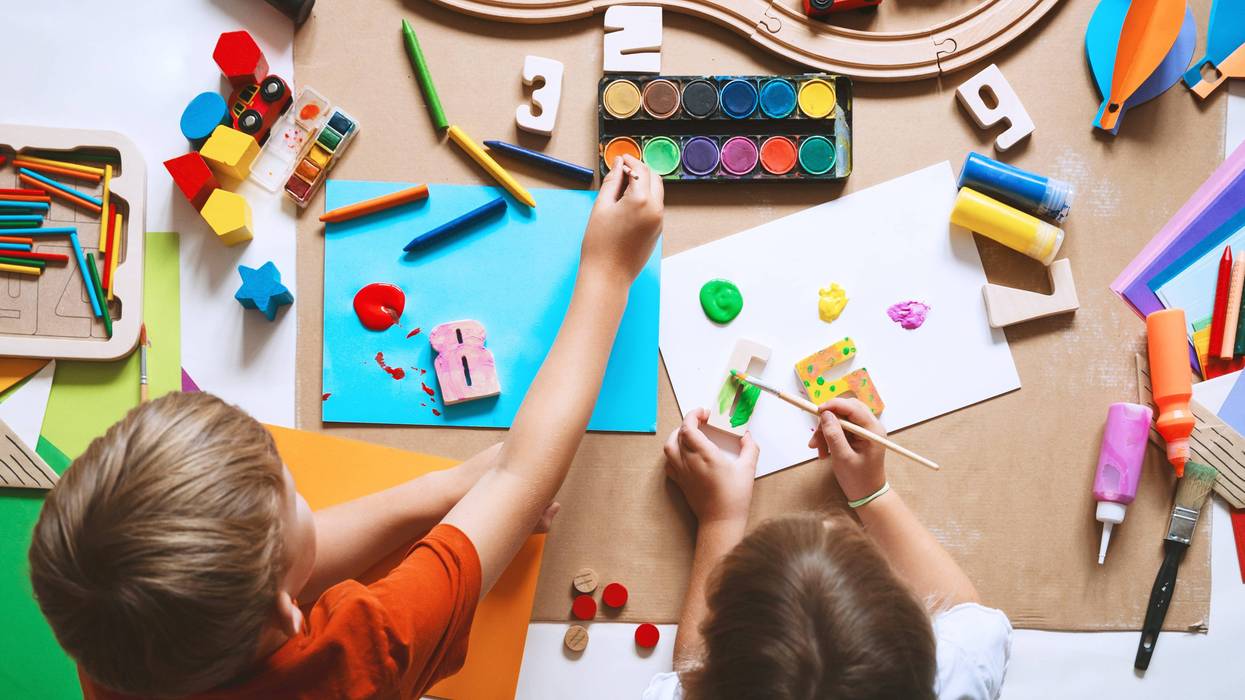 Generic photo of children playing with arts and crafts