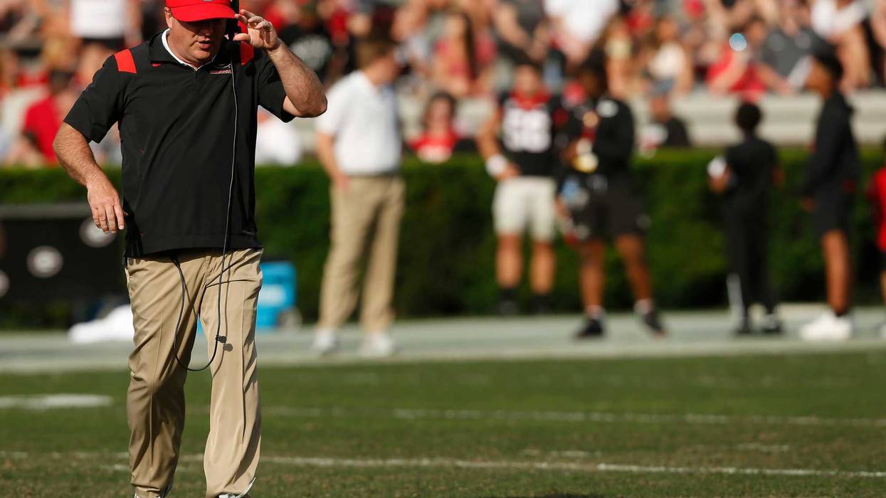 Georgia head coach Kirby Smart during the UGA G-Day spring football game at Sanford Stadium in Athens, Ga., on Saturday, April 15, 2023. Red won 31-26. News Joshua L Jones