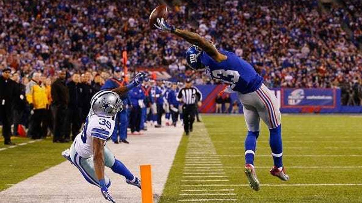 Giants wide receiver Odell Beckham Jr. argues a call against the Vikings on Oct. 11, 2016, at U.S. Bank Stadium in Minneapolis, Minnesota.