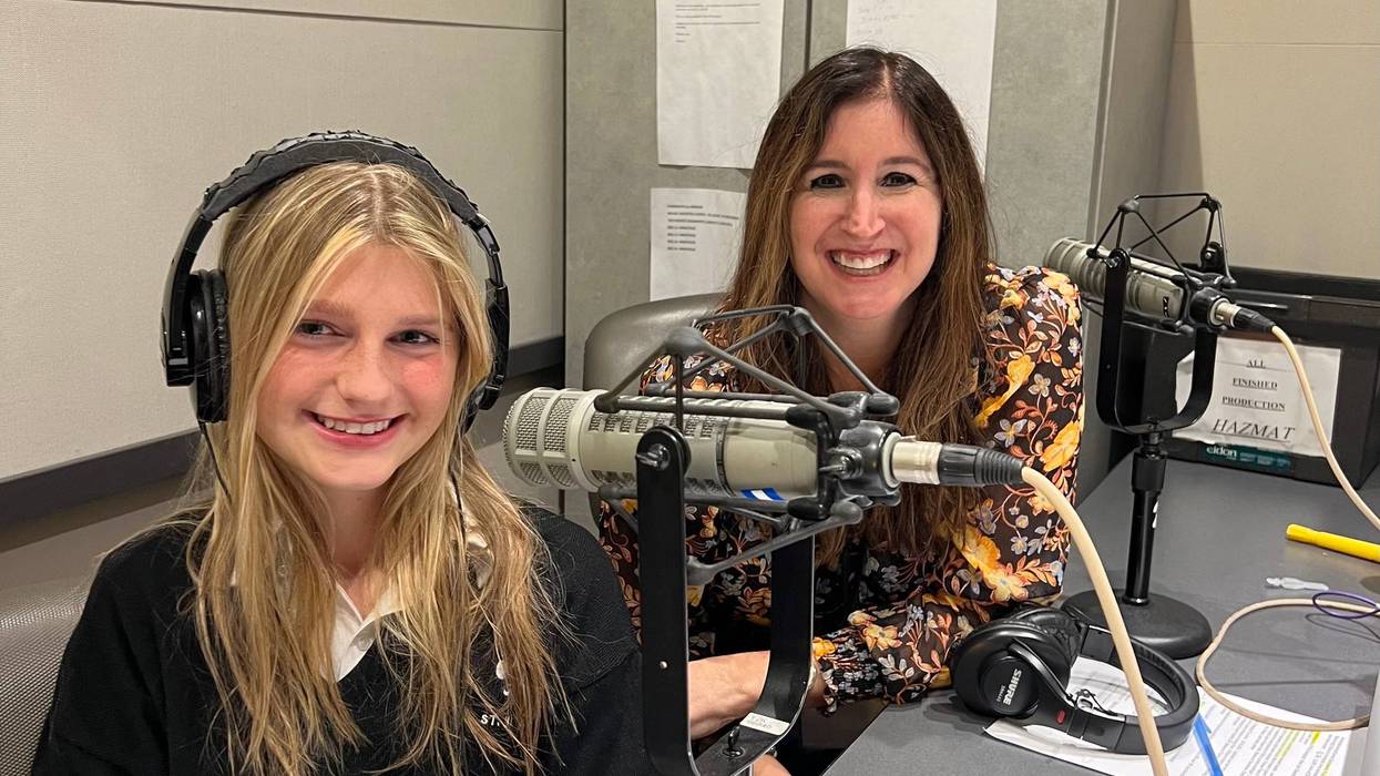 Gina Crash in studio with Ella Edwards, Founder, Ella Strong Foundation
