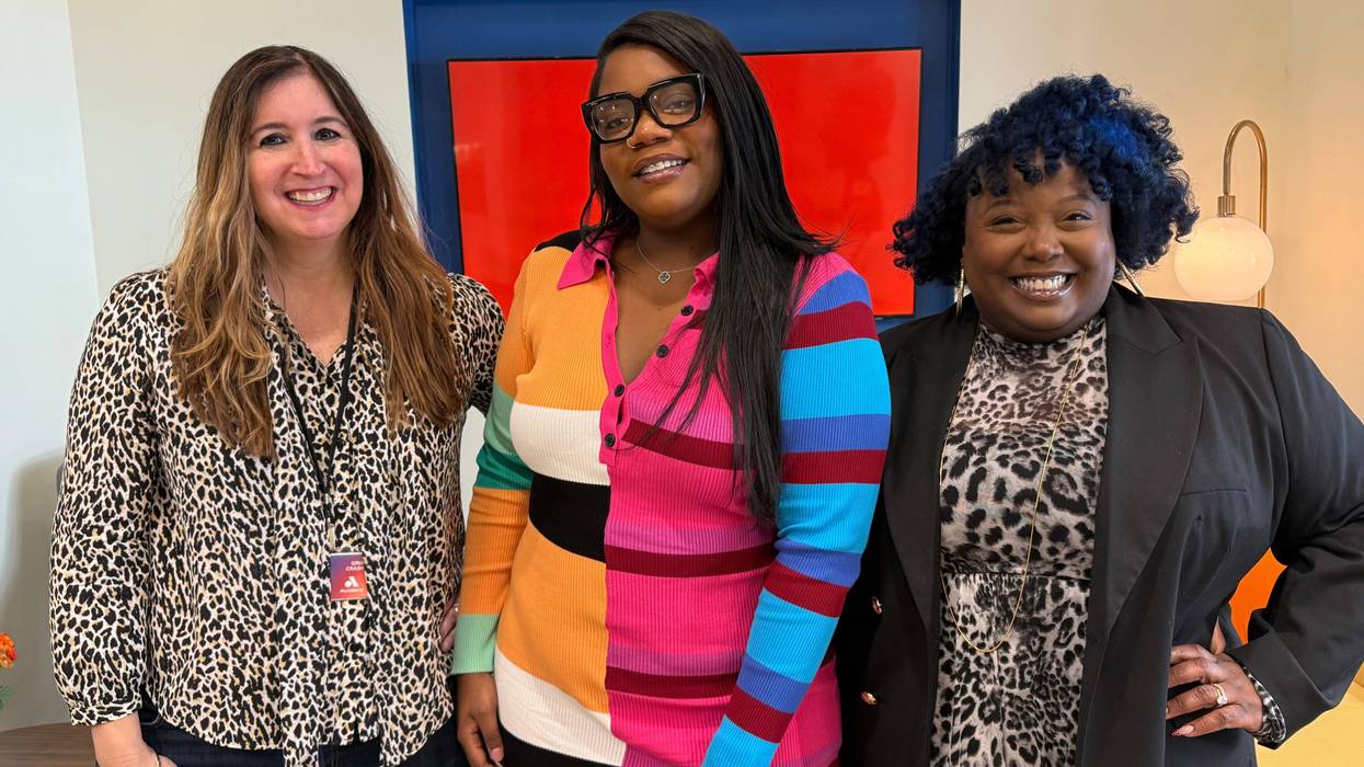 Gina Crash with Candace Allmond, Deputy Director & Kristina Harlee, Communications & Marketing Manager, Art With a Heart