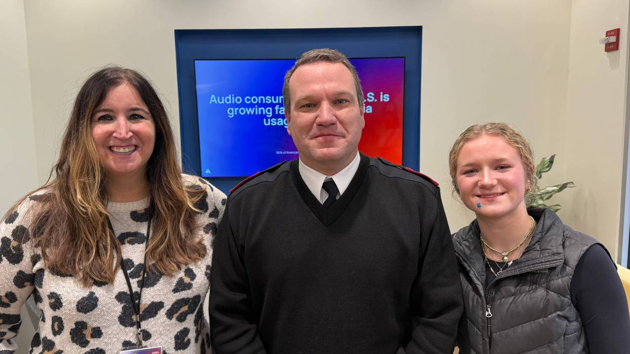 Gina Crash with Captain Jeremy Mockabee from the Salvation Army of Central Maryland & his daughter Morgan