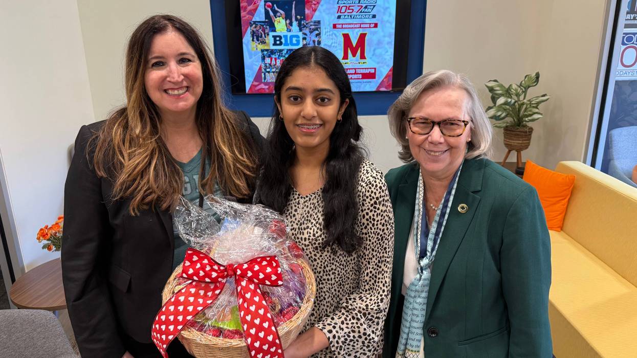 Gina Crash with Girl Scouts of Central Maryland's Anika Verma & Jenny Trostel