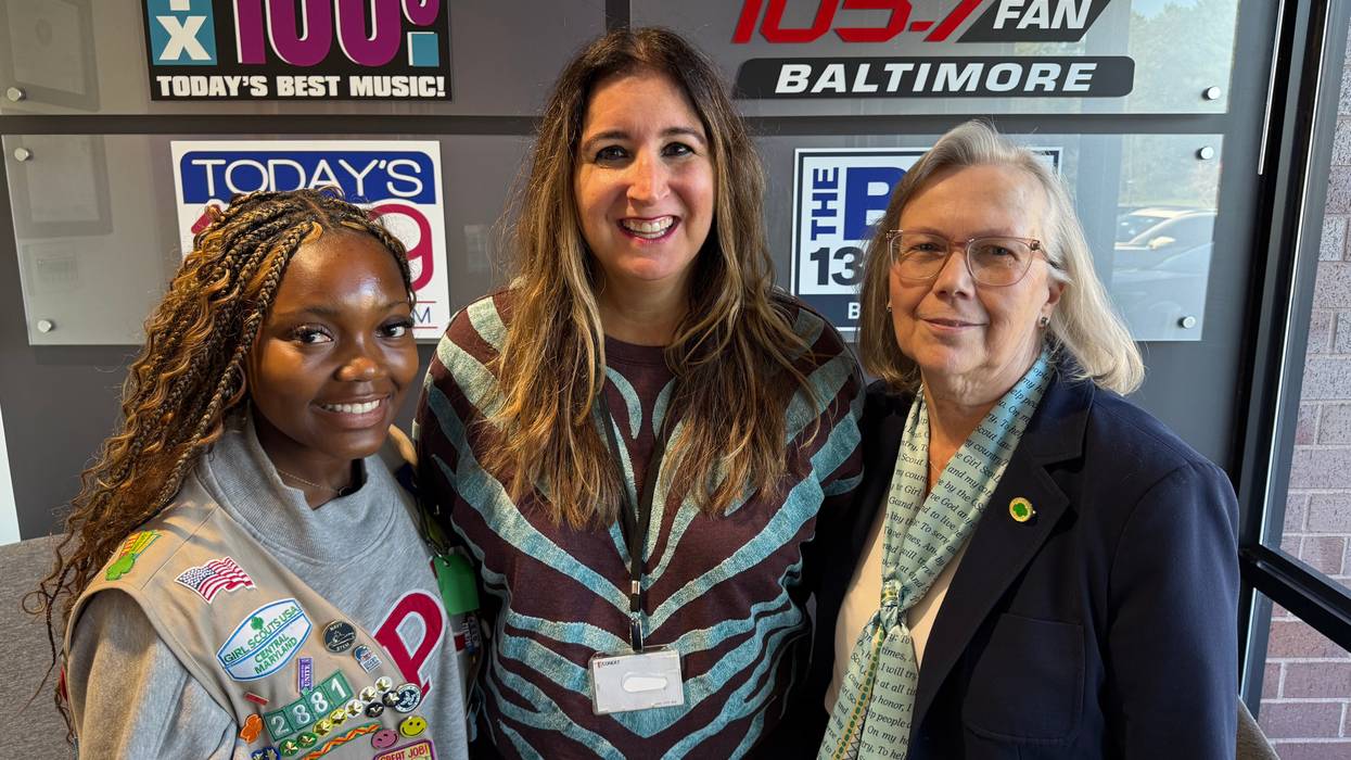 Girl Scout Lillian Moss, Gina Crash, Jenny Trostel, CEO, Girl Scouts of Central Maryland