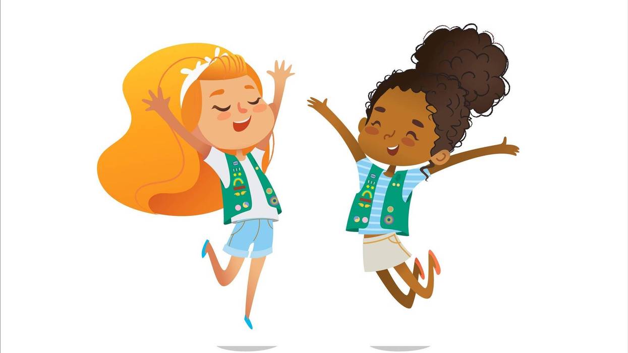 Girl Scouts Jumping