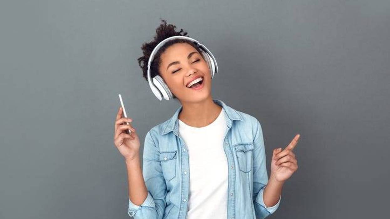 Girl with headphones