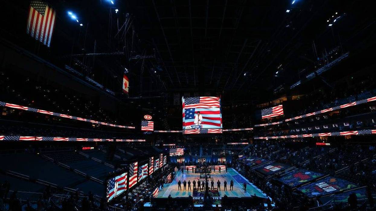 Gladys Knight performs the national anthem prior to the 70th NBA All-Star Game at State Farm Arena on March 07, 2021 in Atlanta, Georgia.