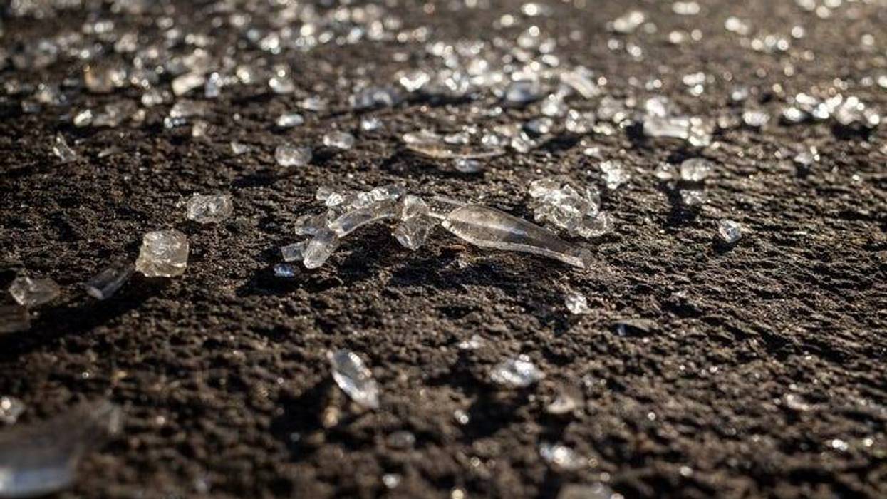 glass on roadway
