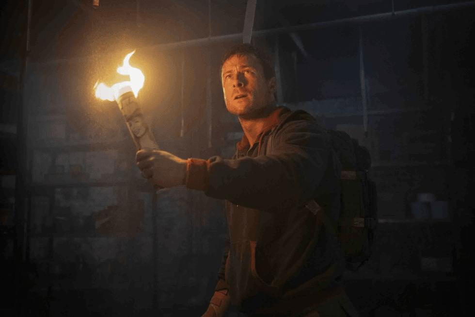 Glen Powell in "The Running Man"