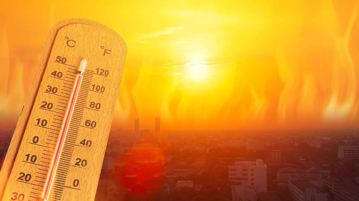 global warming high temperature city heat wave in summer season concept.