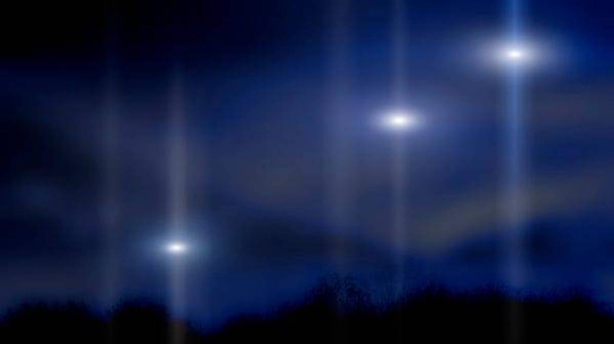 Glowing lights in the sky