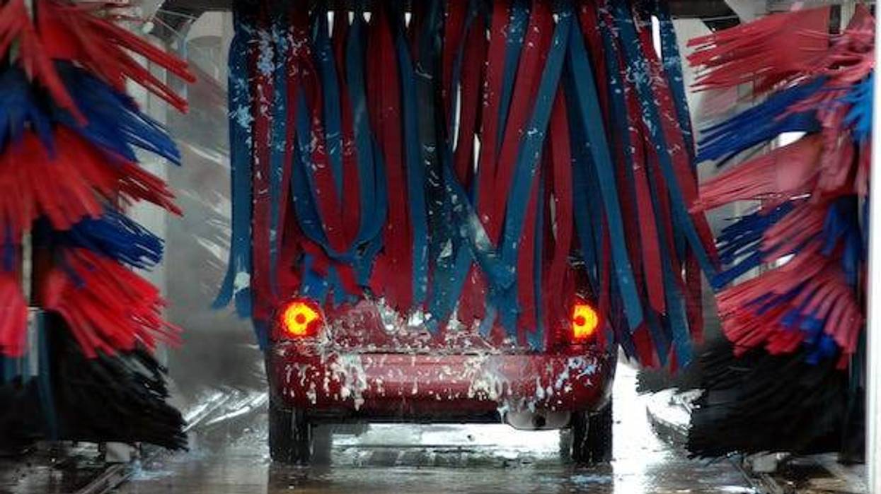 Going through the car wash