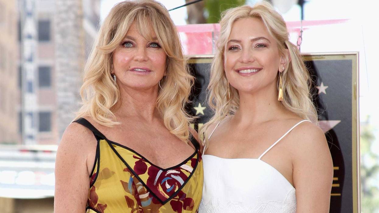 Goldie Hawn (L) and actor Kate Hudson at Goldie Hawn and Kurt Russell are honored with a Star On the Hollywood Walk of Fame