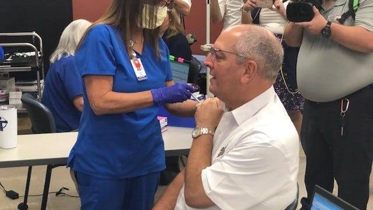 Gov. Edwards, state health leaders receive COVID boosters and flu shots