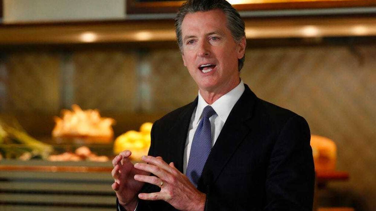 Gov. Gavin Newsom announces new criteria related to coronavirus hospitalizations and testing that could allow counties to open faster than the state, during a news conference at Mustards Grill in Napa, Calif., Monday May 18, 2020. Newsom says the new crit