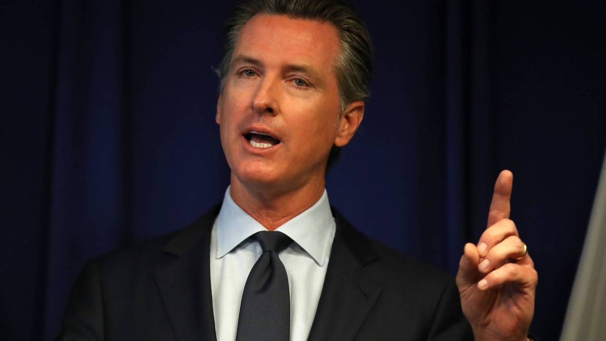 Gov. Gavin Newsom speaks during a news conference at the California justice department on September 18, 2019 in Sacramento.