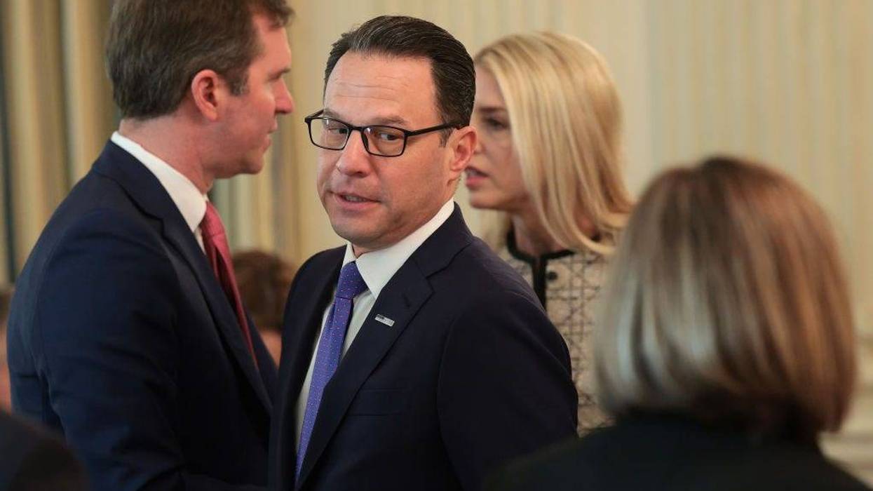Gov. Josh Shapiro (D-PA) attends a meeting of governors at the White House on February 21, 2025 in Washington, DC.
