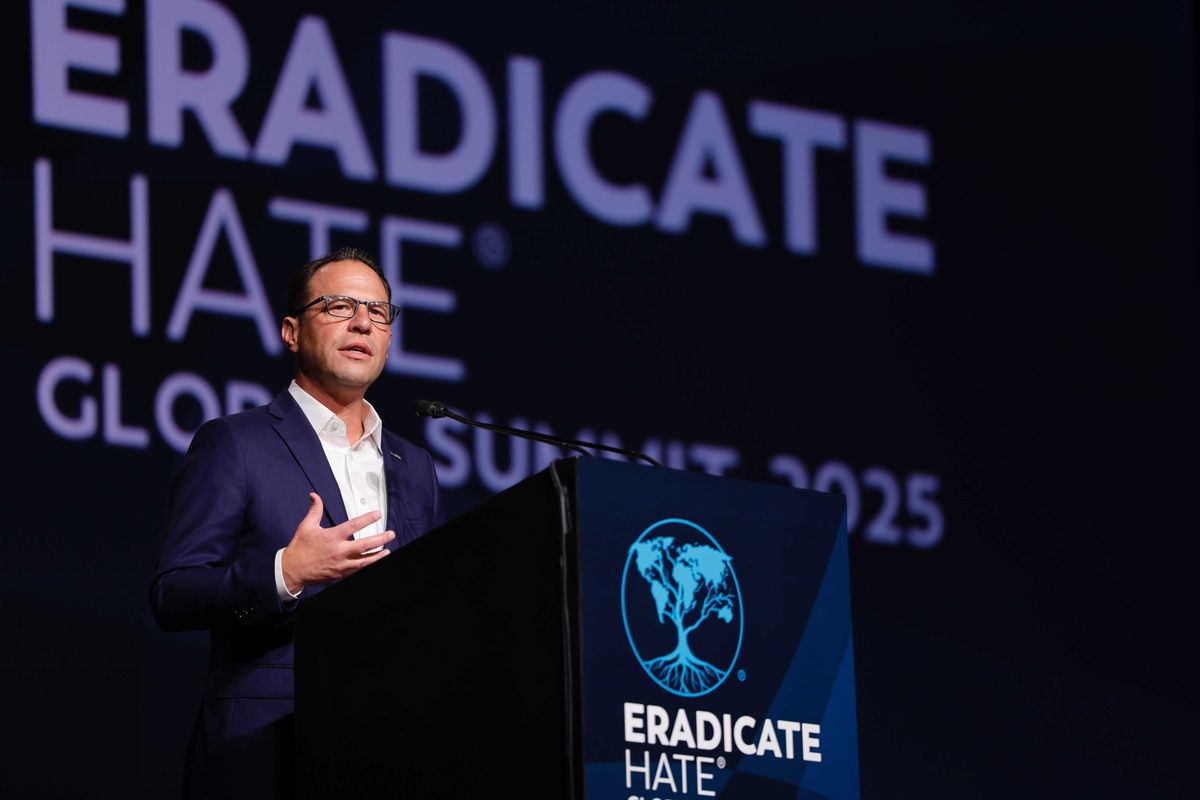 Gov. Josh Shapiro delivered a keynote address on political violence in America at the 2025 Eradicate Hate Global Summit on Sept. 16, 2025.